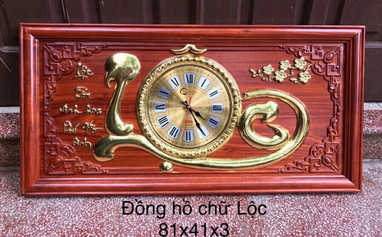 Tranh đồng hồ chữ Lộc